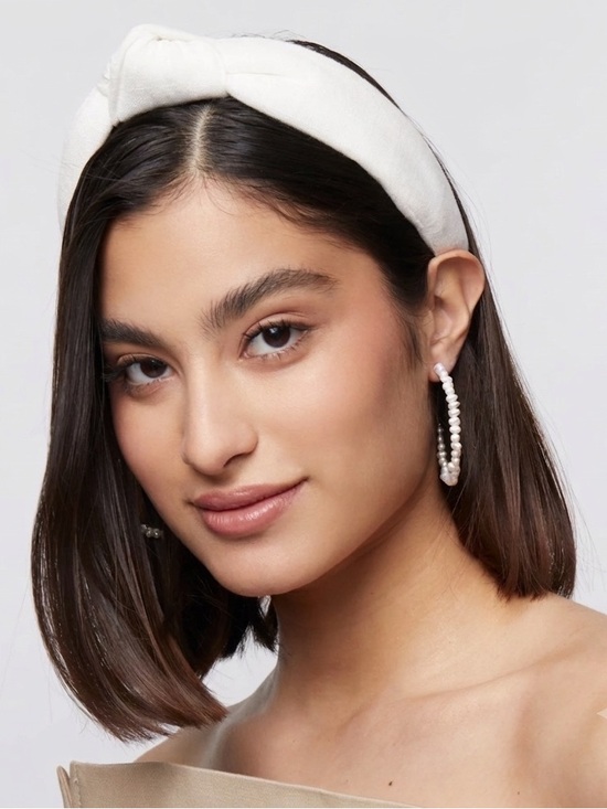 Lele Sadoughi Accessories - Lele Sadoughi White Linen Knotted Headband NWT